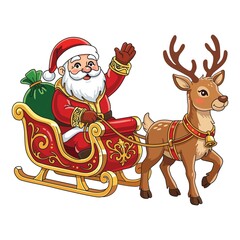 santa claus and reindeer © Maulana