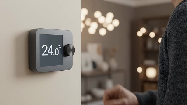 Smart Home Technology Digital Thermostat for Heating and Temperature