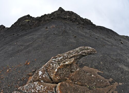 Bizarre rock formation, Kr&yacute;suv&iacute;k geothermal area, Iceland, Atlantic Ocean