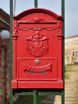 Red mailbox, Murano, Venice, Venetia, Italy