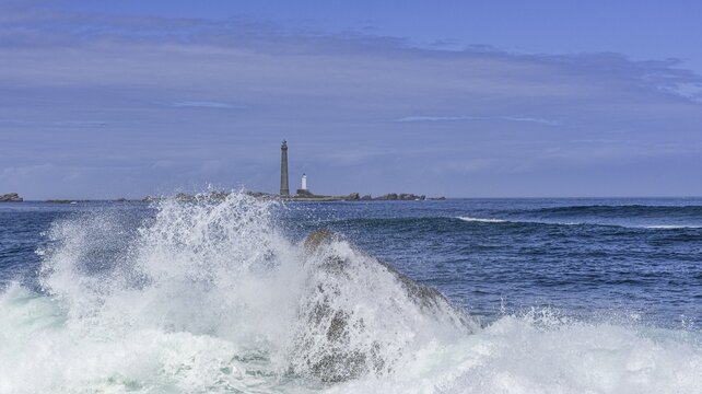 View to the lighthouse on I'lle Vierge, Plouguerneau, D&eacute;partement Finist&egrave;re, France