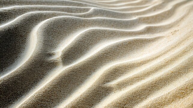 Close Up Sand Dunes Textured Pattern with Soft Shadows in Natural Lighting