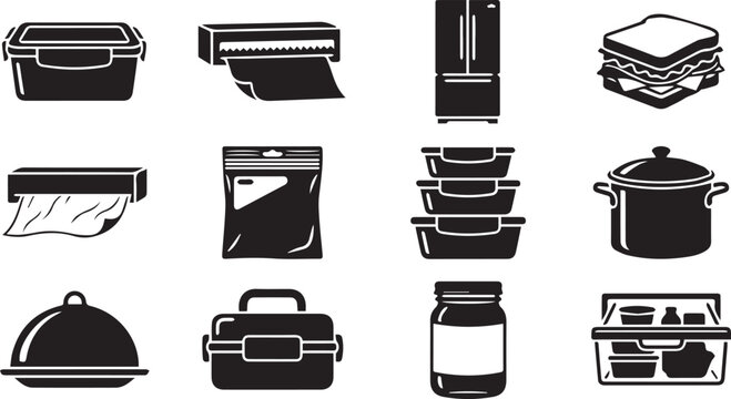 Minimalist kitchen tools icons flat design with copy space