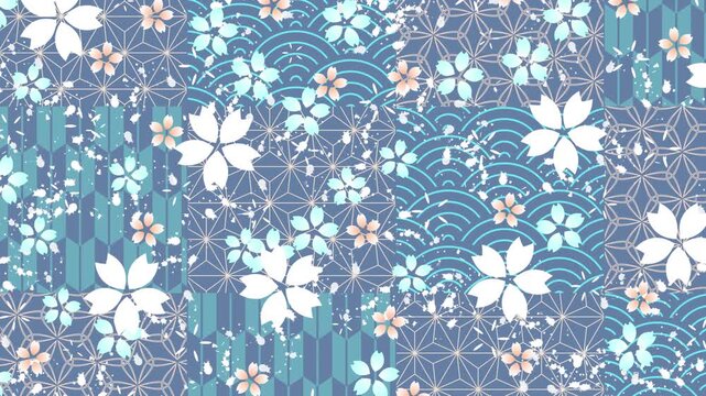 Japanese Cherry Blossom Pattern Illustration 4K