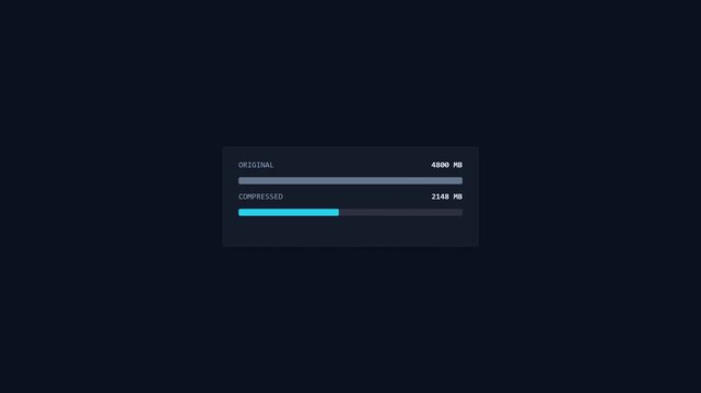 Archive compression animation showing file size shrinking