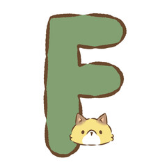 背景透過のもっちり手描きイラスト　アニマルアルファベット　F　キツネ © hiyokomame
