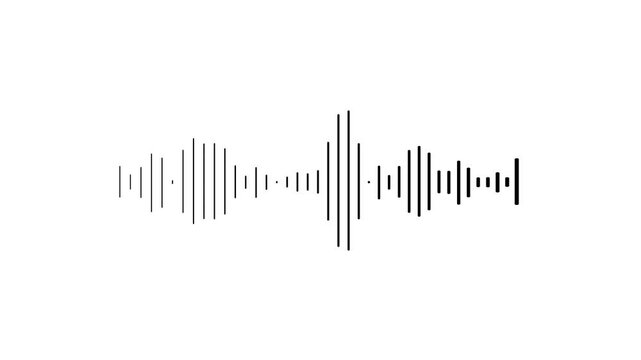 Clean minimal motion graphic of white audio spectrum bars on a black background, ideal for music visualizations, VJ loops, and modern video projects 4k video.
