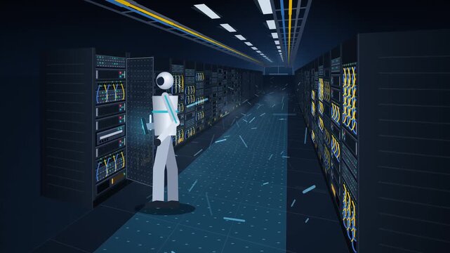 Datacenter Aisle Airflow Technician Inspection Seamless Loop 4K