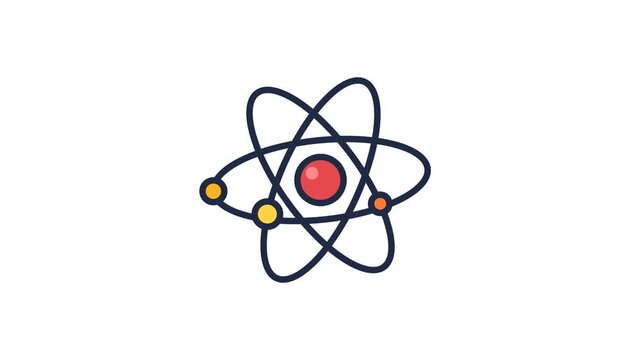 Minimalist atomic structure illustration, a universal symbol of scientific research, education, and the fundamental building blocks of matter, representing discovery and innovation in various fields