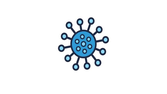 Stylized blue illustration of a virus or bacteria, representing microscopic pathogens and the complex concept of infection, disease, and urgent global health concerns