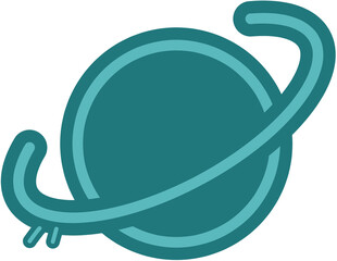planet with ring system minimalist space graphic icon illustration © youngsun