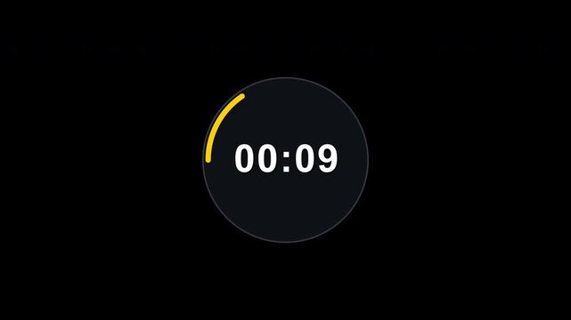 1 Minute In 30 Seconds Radial Speedometer Stopwatch Timer Overlay 60 Sec Digital Clock In 4K UHD Alpha Transparent Background