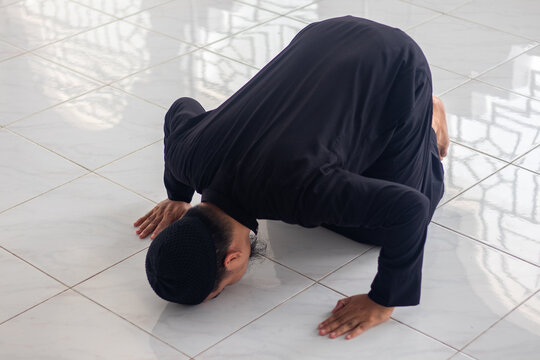 Muslim Man Praying in Prostration