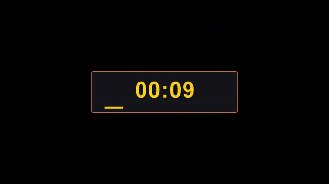 1 Minute In 30 Seconds HIIT Workout Interval Fitness Timer Overlay 60 Sec Gym Stopwatch In 4K UHD Alpha Transparent Background