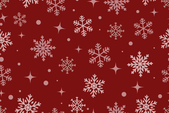 Magical heavy snowflakes backdrop, snowfall sky in white, teal, and red wallpaper, vector illustration. Rime snowflakes