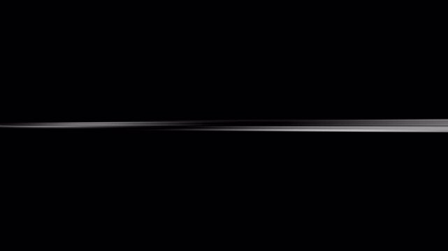 Horizontal neon Direct moving  line animation with black background alpha chanel in 4k video