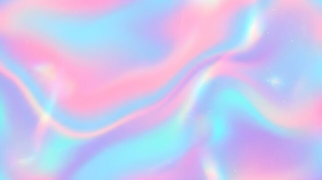 Holographic iridescent liquid background with soft pastel colors and light reflections for modern trendy design and digital wallpaper