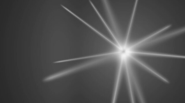 Bright White Light Flare Glowing And Pulsing With Dynamic Sunburst Rays Against A Dark Background