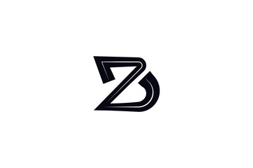 Geometric outline letters ZB monogram logo © Aalieff