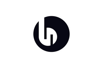 Circle negative space letter H monogram logo © Aalieff