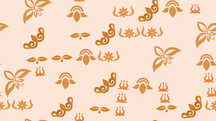 Seamless pattern of stylized floral and ornamental motifs © rahma
