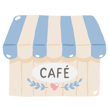vector illustration of a wooden cafe house