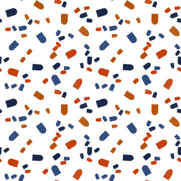 Seamless pattern of abstract capsule shapes