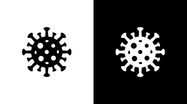 Virus cell icon for infection and disease