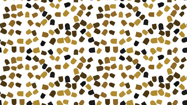 Scattered capsule shapes with dots pattern