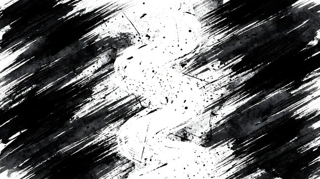 Abstract black and white ink halftone print texture with high contrast dot matrix pattern and distressed vintage paper effect for risograph art prints, photocopy grunge textures