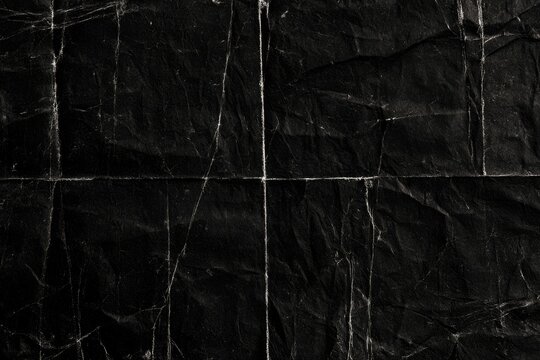 Black textured surface with white veins and creases, resembling a cracked or marbled material.
