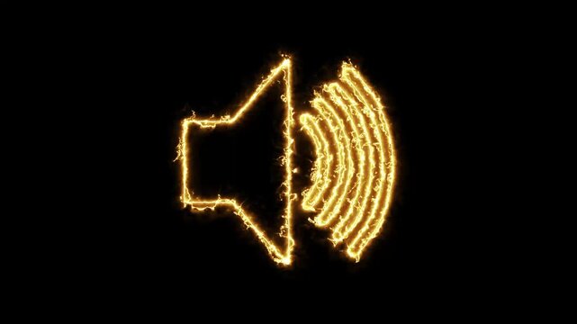 Animation of speaker volume with alpha channel, Speaker volume animation. sound up down icon