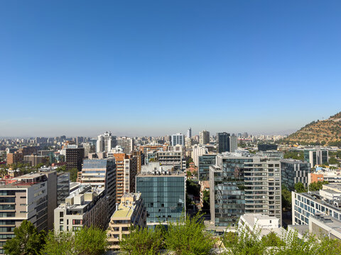 Skyline cityscape aerial Santiago Chile