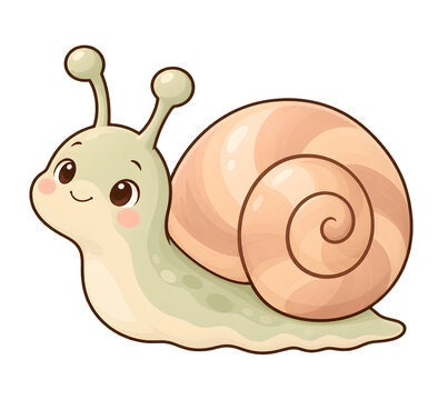 Adorable Mint-Green Baby Snail