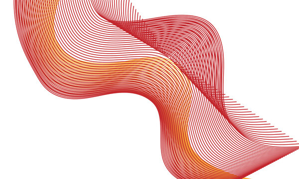Abstract smooth wave lines with purple and blue gradient on a white background
