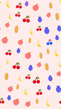 Seamless pattern of assorted fruits