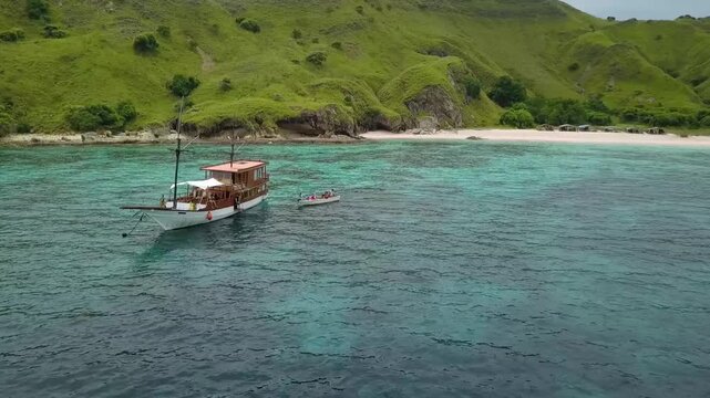 The most comfortable Phinisi holiday boat on Pahawang Island, Lampung, Indonesia.