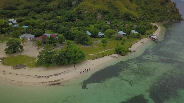 Beautiful and well-equipped resorts and tourist attractions featuring the white sands of Pahawang Island, Lampung, Indonesia.