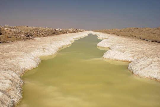 Salt water channel in Namibia