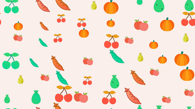 Cute fruit and vegetable pattern