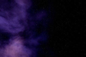 Abstract Space Background with Soft Violet and Rose Nebula Glow and Dark Copy Space © Jerrish