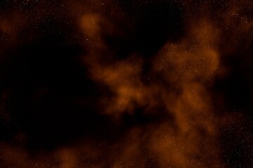 Abstract Space Dark Nebula Silhouetted Against a Copper Glow, Sci-Fi Cosmic Background © Jerrish