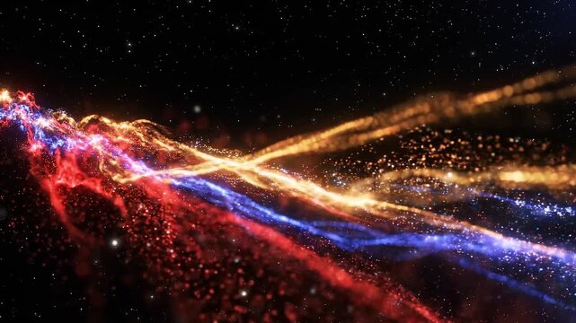 Vibrant Multicolored Painterly Cosmic Galaxy Field Abstract Fractal Space Background