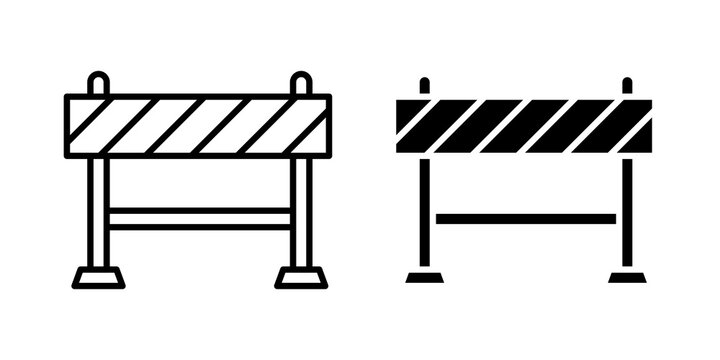Roadblock icon flat outline in black