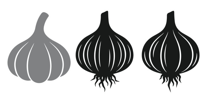 Set of garlic bulbs icons
