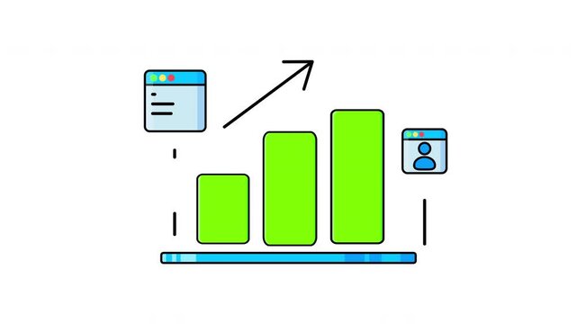 Data Analytics Animation on Transparent Background with Alpha Channel