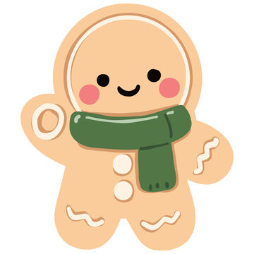 Cute Gingerbread Man Illustration