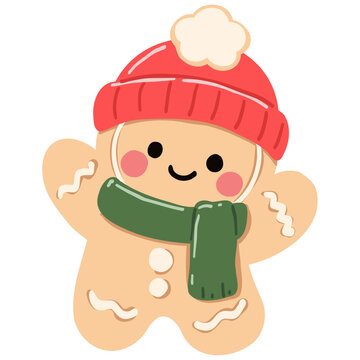 Cute Cartoon Gingerbread Man Illustration