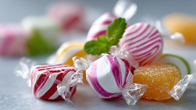 Assorted swedish candies featuring colorful wrapped sweets for party or snack time