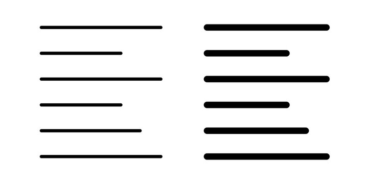 Align left icon flat outline in black